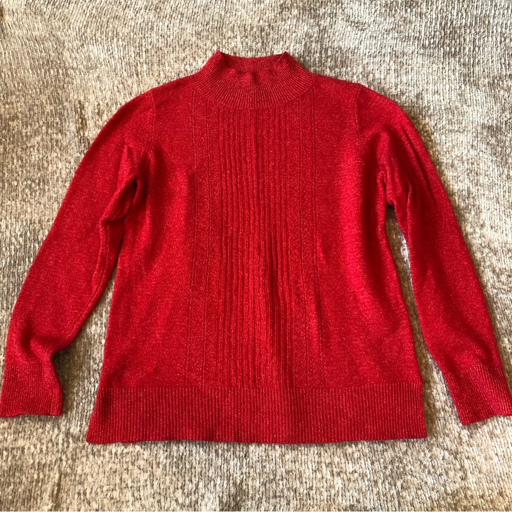 Old Navy Red Mock Neck Pullover Sweater